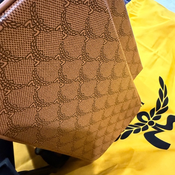 MCM Black and Tan Monogram Backpack - Picture 9 of 10